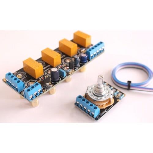 AC Dual 12V OR DC12V Amplifier Chassis Signal Selection Switch Board Audio Source Signal Switching Relay Band With RCA