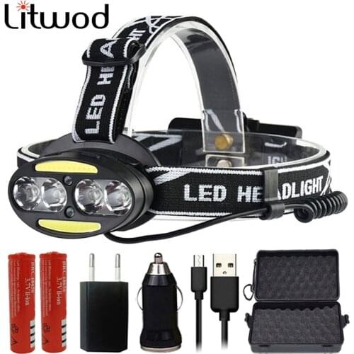 32000lum 32W Chip XHP70 Headlight Powerful Waterproof Headlamp 4* T6 +2*COB+2*Red LED Head Lamp Flashlight Torch Head Light