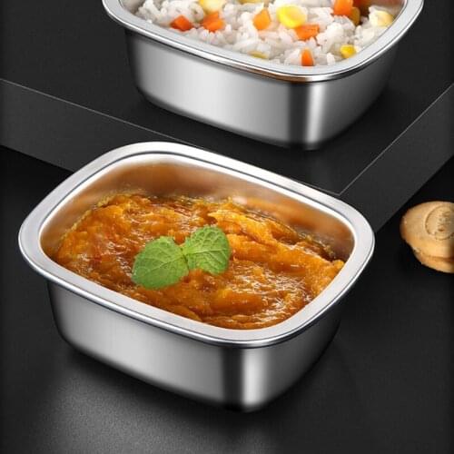 94PF Refrigerator Rectangular Stainless Steel Lunch Box Portable Food Storage Box Picnic Camping Outdoor Food Crisper Food