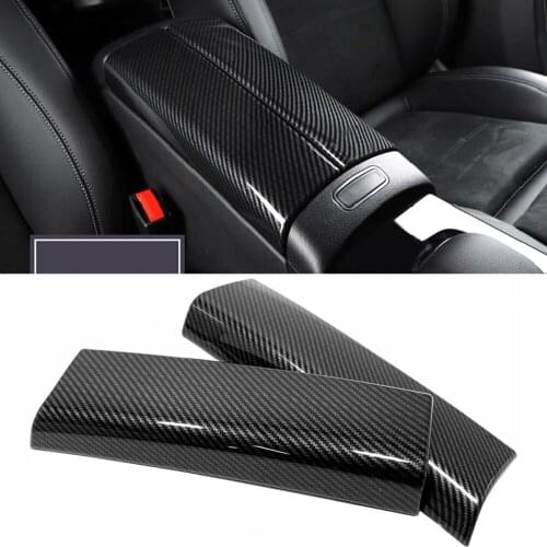 Carbon Fiber Interior Armrest Box Cover Decor Panel Trim for Mercedes-Benz A Class W177 V177 2019-2021 CLA C118 W118 2020