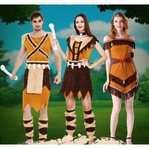 Halloween Women Indians Princess Costumes Adult Kids Pocahontas Huntress primitive Costume Purim Party Mardi Gras Fancy Dress