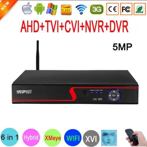 Red Panel 5MP XMeye Hi3531D H.265+ Audio 8CH 8 Channel 16CH 16 Channel Hybrid 6 in 1 XVI TVI CVI NVR AHD WIFI CCTV DVR