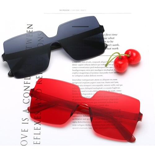 Square Oversized Sunglasses Women Fashion Brand Designer Sun Glasses Male Female Gradient Mirror Vintage Rimless Oculos De Sol
