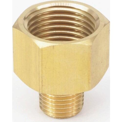 1/4" NPT Male x 1/2" NPT Female Brass Pipe Fitting Connector Adapter For Pressure Gauge Air Gas Fuel Water
