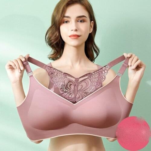 M-5XL] Sporty beautiful back latex underwear, shockproof, no steel ring gathers, no trace, large size thin underwear