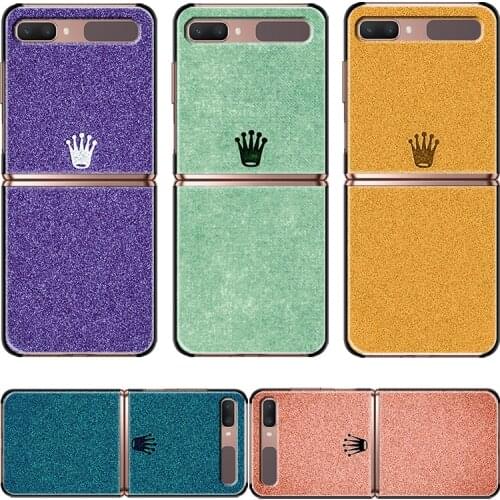 Fashion Mobile Hard Shell Mature Crown Shining For Samsung Galaxy Z Flip 3 5G Black Fundas Shockproof Cover Phone Case