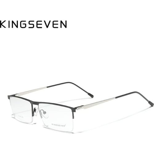 KINGSEVEN 2020 Titanium Alloy Optical Glasses Frame Men Square Myopia Prescription Eyeglasses Male Metal Eyewear