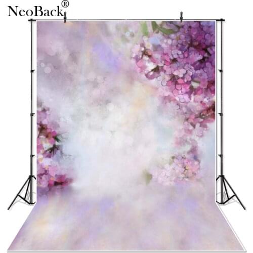 NeoBack Spring Newborn Baby Purple Floral Petals Photography Backdrops Children Photocall Photophone Studio Photo Backgrounds
