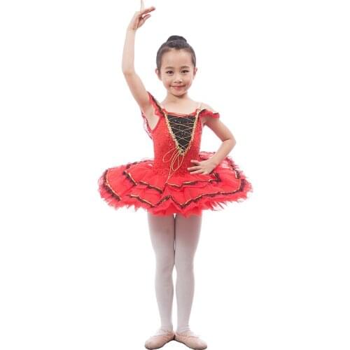 New Amazing Spanish Red Ballet Dance Tutu Women/Child Stage Performance/Competition Costume Girls Ballerina Sequins Tutu Dress