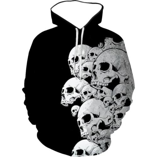 2021 New Spring And Autumn Replacement Skull 3D Printed Hooded Hoodie Fashionable And Comfortable Long-Sleeved Customizable
