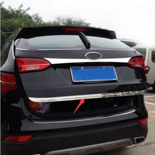 Car Rear Tailgate Lid Trim Molding Trunk Chrome Garnish Accessory Car Styling For HYUNDAI SANTA FE 2013 2014 2015 2016 2017 DM
