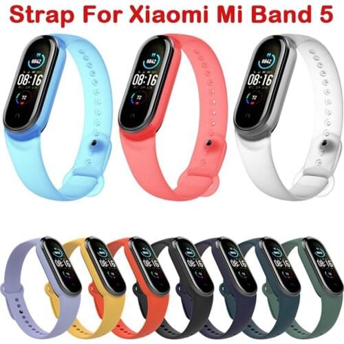 Clear Wrist Strap For Xiaomi MiBand5 Sport Silicone Watch Bracelet Strap For Mi band 5 NFC Band5 Replacement Smart Accessories