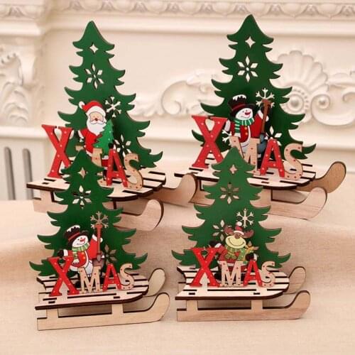 Christmas Wooden DIY Santa Claus Snowman Xmas Tree Ornaments Christmas Decorations for Home Navidad 2020 Christmas Gift New Year