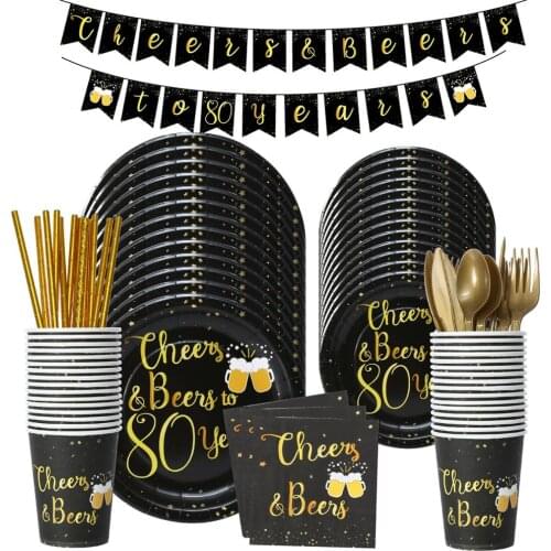 Cheer 80 Year Old Balloons Birthday 80 Year 80th Birthday Women Men 80 Birthday Cheers &Beers 80 Year Birthday Decorations