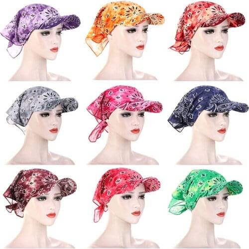 Summer Women Dome Wide Eaves Sunhat Wide Brim Hats Sun Protection For Beach Holiday Outdoor Windproof Print Headscarf TieDye