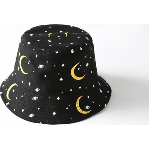 2019 new star fresh fisherman hat men and women summer Bucket hat Men Printed Starry sky ins street hipster travel hat