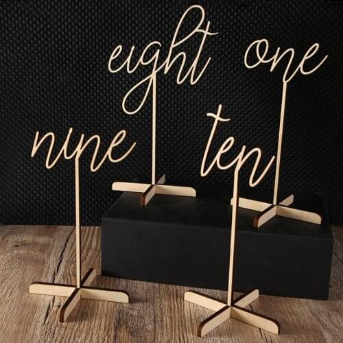 Wedding Table Numbers decoration.Stand Alone Script Table Numbers with Base. table cards wedding seat table card wedding