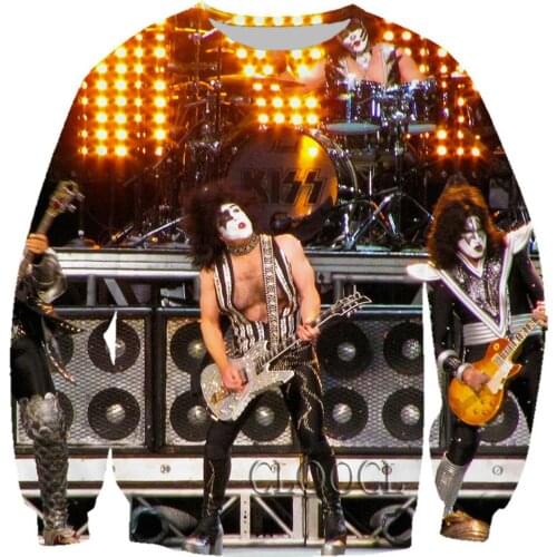 CLOOCL Rock Metal Kiss Band Fashion 3D Print Men Women Casual Hip Hop Autumn Street Sweatshirt All-match Harajuku Tops