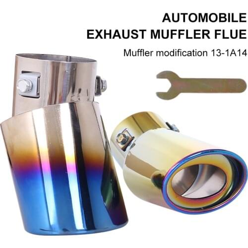 Universal Car Exhaust Pipe Muffler Burnt Blue Stainless Steel Sports Exhaust Tube 2.36 Outlet End Pipe Car Accessories Wholesale