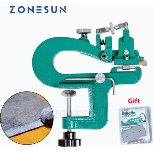ZONESUN Leather Paring Device Kid Manual Leather Skiver Hand Skiving Machine Leather Splitter Vegetable Tanned Peeler Peel Tools