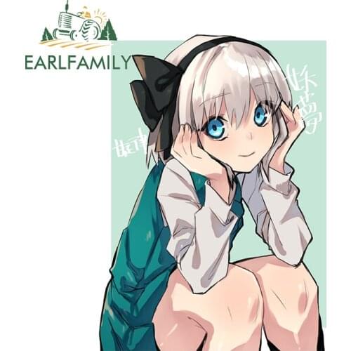 EARLFAMILY 13cm x 9.5cm for Konpaku Youmu Touhou Car Styling Vinyl Car Stickers Sunscreen Decal Windows Personality Graphics