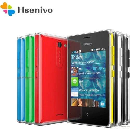 Nokia Asha 502 Refurbished Original NOKIA 502 Mobile Cell Phone Wifi 5MP Bluetooth Dual SIM phone