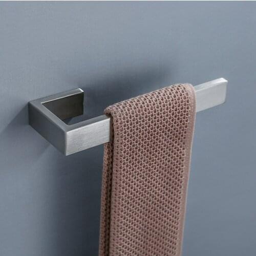 1pcs 304 Stainless Steel Black Towel Ring Towel Holder for Bathroom Hand Towel Racks Simple Bath Hardware Accessories Set