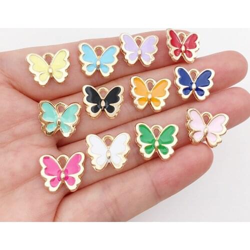 30/60Pcs Butterfly Charms Pendants Mixed Enamel Earrings Charms Accessories For DIY Bracelet Necklace Jewelry Making Findings