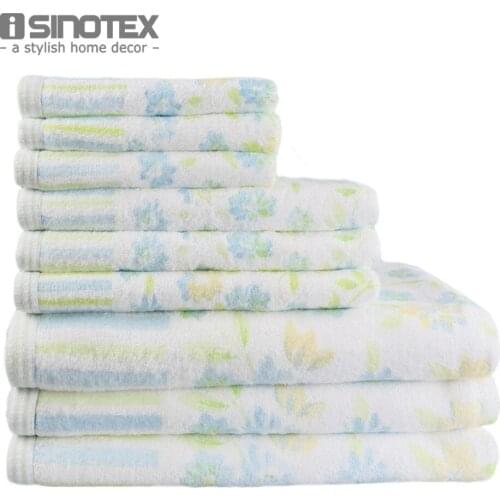 100% Cotton Cut Pile Shearing Coat Printing Handkerchief, Face Cloth+Towel + Bath Towel Towel Set 3 PCS/Lot Free Shipping