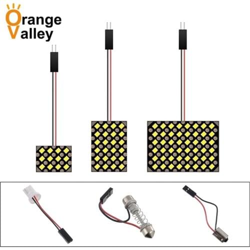 100Pcs T10 Festoon 12 15 18 24 48 LED 1210 SMD Car Auto Dome Interior Panel Light Reading Lamp Bulb Adapters