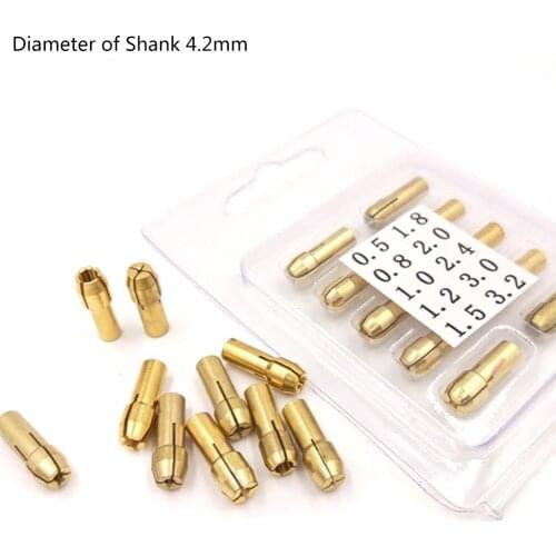 10x Drill Chucks Collet 4.2mm 0.5-3.2mm Mini Grinder Copper Chuck Accessory Set For Hardware, Hobby, Family