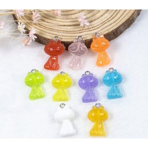 18pcs /lot 22*12mm Cute flatback resin Cat Cartoons Animal Decoration Crafts For DIY Jewelry Materials