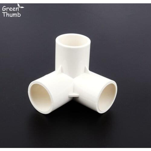 2pcs Inner Diameter 25mm 3-Way PVC Connector White Plastic Elbow Tee PVC Fitting