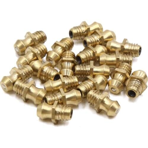 20pcs M6 Thread 1mm Pitch Brass Straight 45 Degree 90 Degree Grease Nipple Fitting for Motorcycle Car