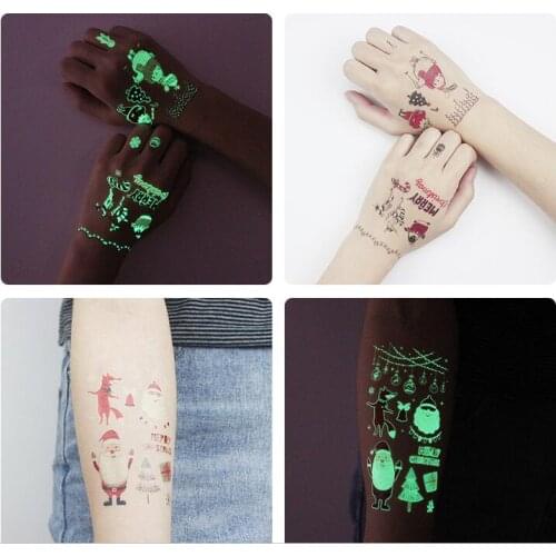 300pcs/lot Tattoos Stickers Christmas Mix Styles Cover Elk Shine Water-proof Temporary Tattoos Tattoos & Body Art HA1768