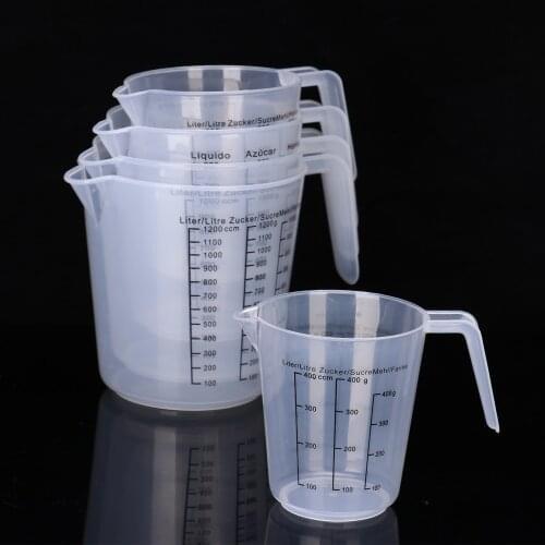 5Pc Kitchen Beaker Kit Storage Tools Stackable Plastic Measuring Cups Graduated Liquid Powder Organizer Graduated Measuring Jugs