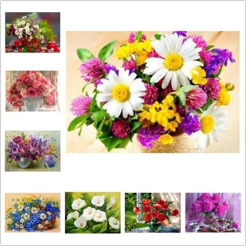 5D Diamond Painting flower kit Mosaic Full Square Drill Embroidery Round Drill Cross Stitch Decoration home wall picture WG827