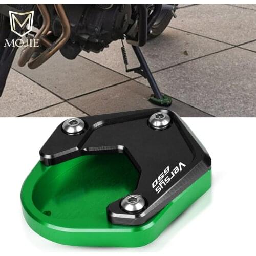 For Kawasaki Versys 650 Versys650 2010-2019 Motorcycle Aluminum Kickstand Foot Side Stand Extension Support Plate Pad Enlarge