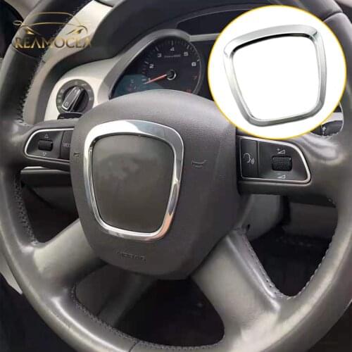 Reamocea Car Styling Aluminum Alloy Auto Steering Wheel Sticker Emblem Trim Frame Decal For Audi A3 A4L A6L Q3 Q5