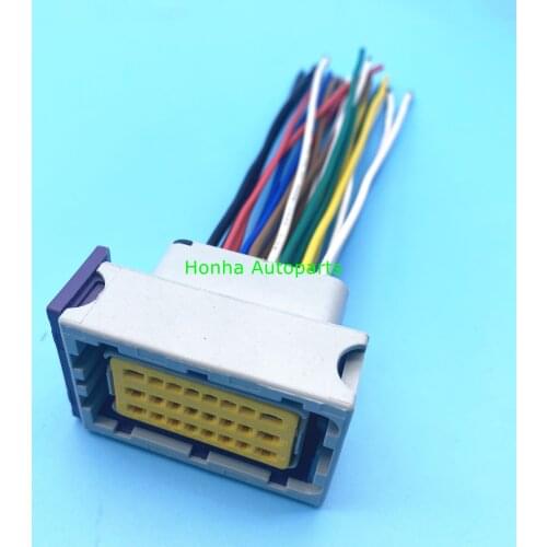 Free Shipping 1/2/5/10pcs FCI ECU Connector 24 Pin Female Housing Sealed Connectors Plug Socket with wire 211PC249S8005
