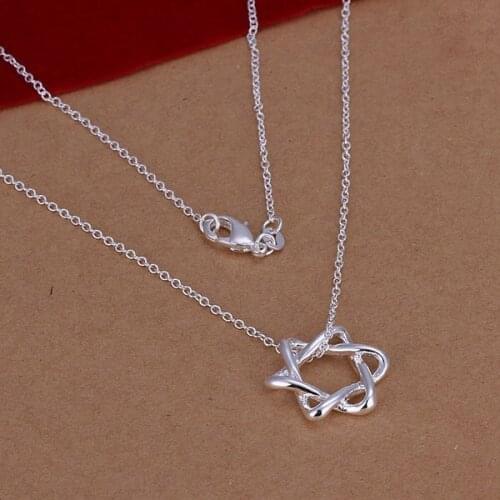 Free Shipping!!Wholesale silver plated Necklaces & Pendants,925 jewelry silver,18inch Star Necklace SMTN122