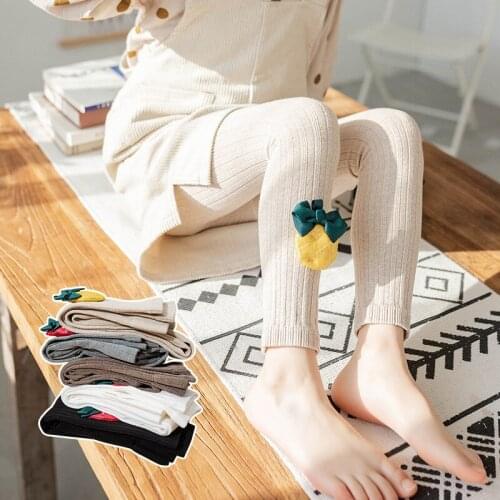 Spring Autumn Cotton Baby Girl Leggings Cute Animals Toddler Knitting Warm Thick Non-slip Leggings Girls Leggings