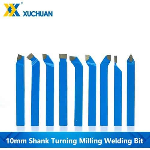 Turning Milling Welding Bit Welding Turning Tool Holder 11pcs 10mm Shank High Hardness Turning Milling Welding Bit Lathe Cutter