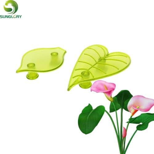DIY 2PCS/SET Plastic Fondant Gum Paste Arum Lily And Leaf Cookie Cutter Flower Plunger Cutter Cake Mold Baking Tools For Cakes
