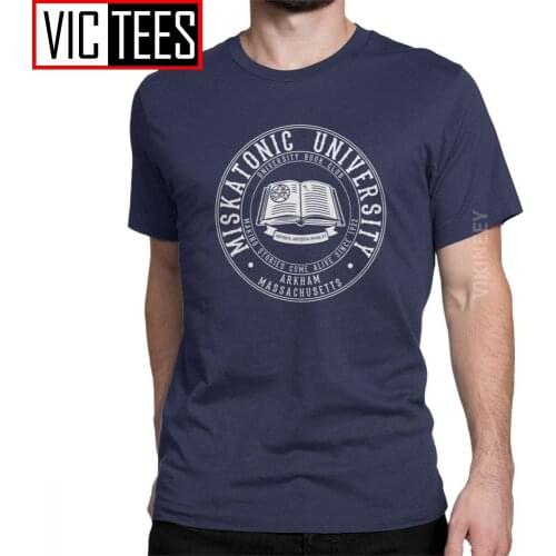 Miskatonic University Book Club T-Shirt Men Necronomicon Call Of Cthulhu Cthulu Lovecraft Cotton T Shirt Oversized