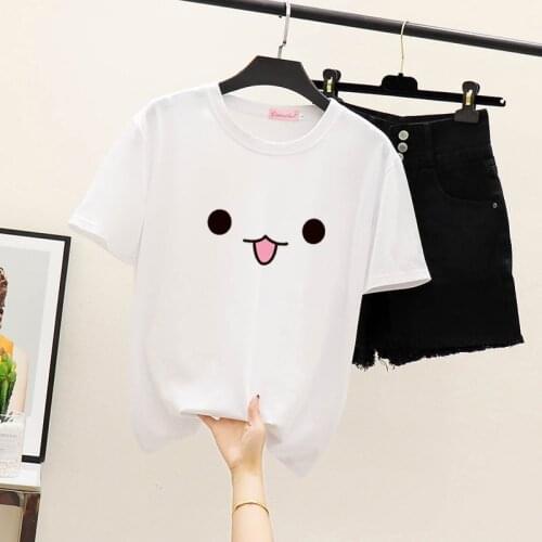 Harajuku Cartoon print t shirt women korean style clothes 2021 summer cute tops Short sleeve casual kawaii O-Neck basic tshirt