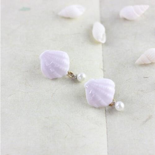 Shell Ceramic Brooches For Women Men Collar Jewlery Imitation Pearls Pendant Charm Statement Badges Jewelry Backpack Accessories