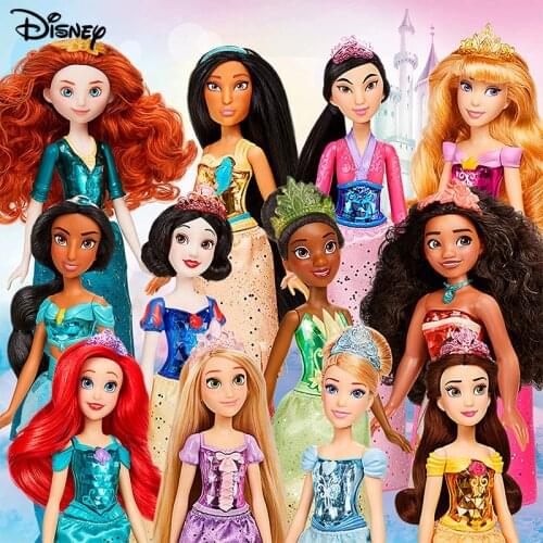 Disney Princess Series Snow White Belle Cinderella Doll Original Character Princess Collectible Action Figure Model Kids' Gift