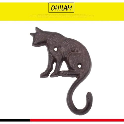 Cats Cast Iron Wall Hanger Decorative Cast Iron Wall Hook Rack Vintage Design Hanger Towel Hanger Coat Hat Hooks Key Rack Garden