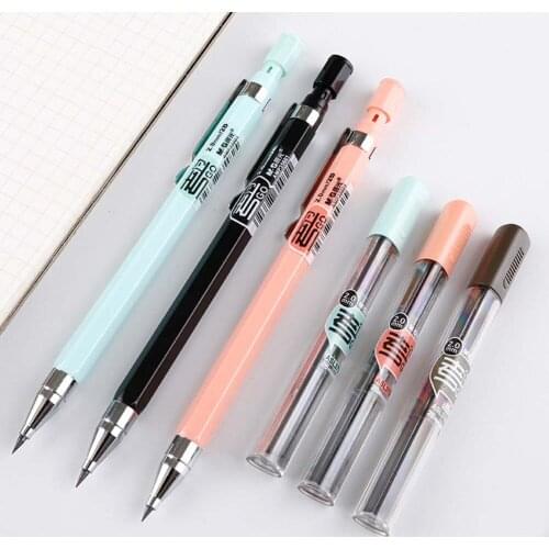 20mm 2B Propelling Pencils Candy Color Mechanical Pencil Drawing Writing for Kids Girl Gift School Supplies Students Stationery